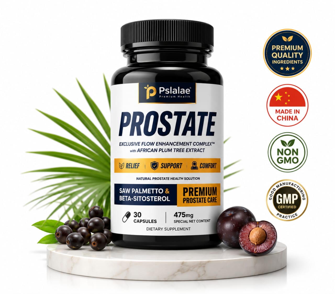 Pslalae Prostate bottle and product information
